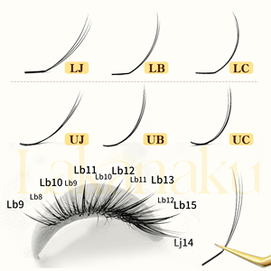 UJ LJ Extensions de cils pré-attachées effet camélia, extensions de cils à floraison automatique, plateau de cils Blooming Lash LB UB toutes tailles - Product Image 5