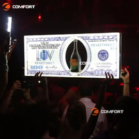 Panneau d'affichage personnalisé Présentateur de bouteilles Service Vip Dollar Led Présentateur de bouteilles Enseigne