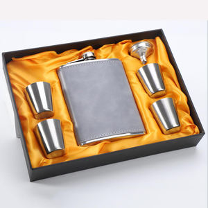Flasque personnalisée en acier inoxydable de 6oz 8oz Hip cuir PU enduit Turquila <span class=keywords><strong>rhum</strong></span> whisky ensemble de flacons cadeau de mariage d'affaires - Product Image 3