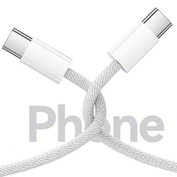 Cable Plano Tipo-C de Nailon Trenzado de 1M y 60W para Teléfono Móvil 15/16/17 Pro Max, Carga Rápida USB-C, Blindado con Cobre Estañado