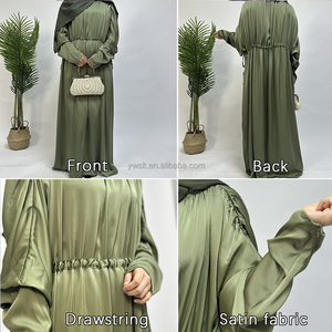 ชุดเดรสอาบายาไก่งวงแบบกำหนดเองชุดเดรสผ้าซาตินชุดเดรสมุสลิมสำหรับผู้หญิงชุดเดรสแขนจีบแบบชิ้นเดียว - Product Image 4