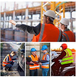 سترة أمان عاكسة متعددة الجيوب بسحاب أمامي، شبكة تنفس عالية الوضوح للعمال والمقاولين - Product Image 6