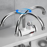 Chauffe-eau mural électrique pour cuisine, robinet d'eau chaude instantanée, chauffage à froid, rotation à 360 degrés, conception sans réservoir, 3000W