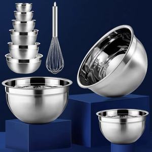 Cuenco grande de acero inoxidable grueso de varios tamaños de calidad alimentaria asequible #304, ensaladera de 18cm de profundidad, lavabo de almacenamiento de alimentos | BINLU - Product Image 3