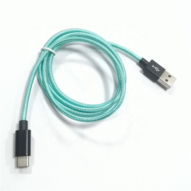 OEM Green Nylon Braided USB a to USB C Fast Charging Cable