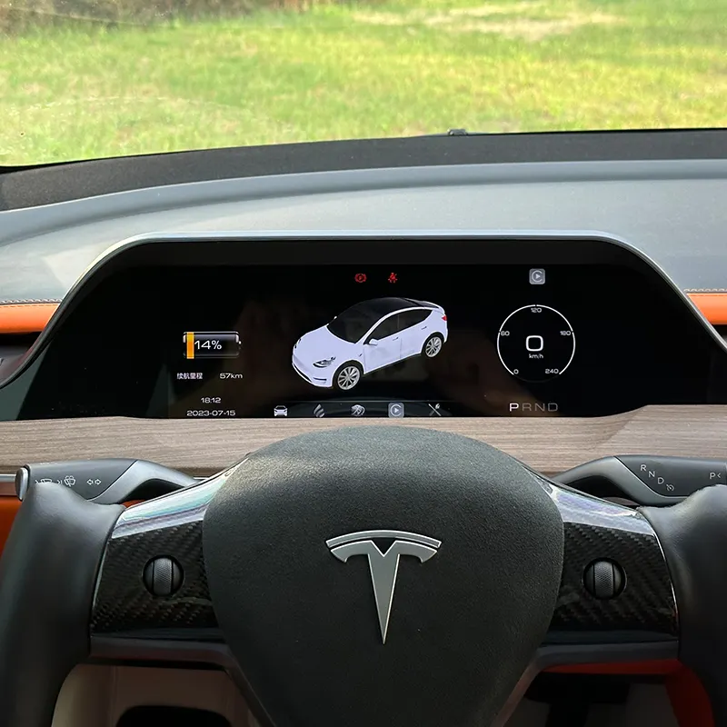 เหมาะสําหรับ Tesla รุ่น 3 2019 2024 รุ่น 3 Y แดชบอร์ดหน้าจอสัมผัสแบบบูรณาการรถแดชบอร์ด LCD