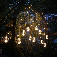 Guirlande lumineuse LED à boules de souhaits, rideau lumineux scintillant, indice de protection IP44, blanc chaud, pour les fêtes de Noël, décoration lumineuse pour les fêtes