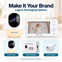 Kit de surveillance pour bébé 1080P avec écran IPS de 4,3 pouces, caméra, deux adaptateurs, deux câbles USB et manuel d'utilisation ABM206