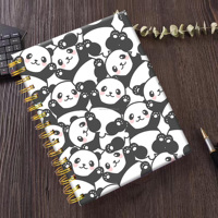Kawaii Cartoon Bear A5 Spiral Diary Notebooks Hardcover Printed Paper Cover Thread Sewing Bound for Students School Use
