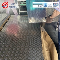 Plaque antidérapante en aluminium GF 3003 5052, 1,5-10 mm, 5 barres, pour plancher de véhicule, remorque, pont |   Qualité marine disponible