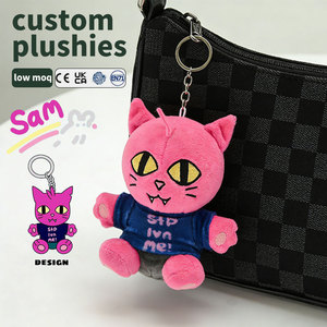 Adorabile Portachiavi Peluche a Forma di Gattino, Gatto di Peluche <span class=keywords><strong>con</strong></span> Vestiti Rimovibili, Ciondolo Personalizzato <span class=keywords><strong>Anime</strong></span> - Product Image 1