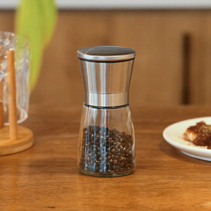 Rỗng <span class=keywords><strong>Jar</strong></span> Sang Trọng Mini Thủy Tinh Nhỏ Của Nhãn Hiệu Tay Gia Vị Muối Và Hạt Tiêu Thép Không Gỉ Kim Loại Gốm Máy Xay Nhà Máy Chai Bộ - Product Image 5