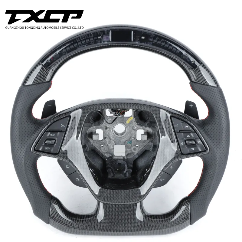 Custom Alcantara carbon fiber steering wheel fit for Chevrolet c6 c7 c8 sport steering wheel