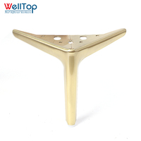 WELLTOP Vente en gros Accessoires de quincaillerie d'ameublement Pieds de support de lit d'armoire Pieds en métal Pieds de meuble de canapé Pieds de meuble dorés