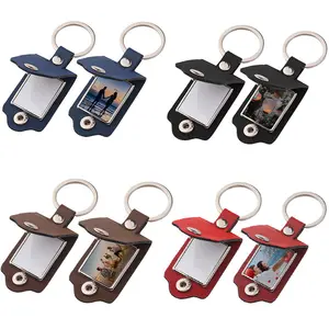 Blanks Leather Digital Photo metal Key chains Laser Printing key rings Laser engraving personalization DIY Sublimation Keychain