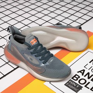 Chaussures de sport noires tendance et confortables pour hommes, légères, style course et marche, en tricot - Product Image 3