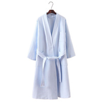 Peignoir de bain absorbant en tissu gaufré pour hommes et femmes, fin et léger, à capuche, pour couple, idéal pour les bains aux sources chaudes d'hôtel