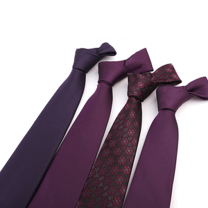 Dark Night Purple Red Series Corbata Gentleman's Retro Style Corbata de poliéster para hombres Accesorios - Product Image 2