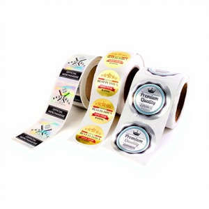 Round Self-Adhesive Eco-Friendly <b>Paper</b> Labels for Personal Care Packaging with Green Plant Design - Product Image 3