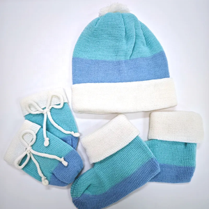 Juego de Accesorios de Punto para Bebé, Invierno, Gorro, Guantes, Zapatos, Caja de Regalo, Diseño OEM - Product Image 4