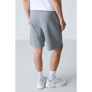 Pantalones cortos básicos para hombre de algodón gris melange, gruesos, suaves, con textura y ajuste estándar - 81276 - Gb melange - Product Image 6