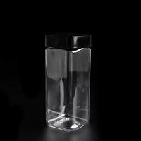 Ventes en gros de pots en plastique transparents de 400 ml pour la cuisine, avec couvercle à vis en PP, matériau PET, emballage pour biscuits, récipient alimentaire