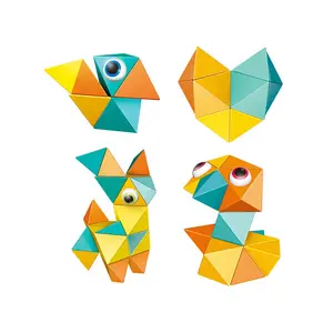 12pcs novo estilo pyramid puzzle magnético blocos criativo DIY montar blocos de construção de brinquedos para o miúdo expandir imaginação treinamento