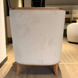 <span class=keywords><strong>Fauteuil</strong></span> moderne en bois massif à dossier <span class=keywords><strong>haut</strong></span> avec revêtement en velours gris clair, chaise ergonomique haute pour la lecture, idéale pour le bureau à domicile et le salon - Product Image 4