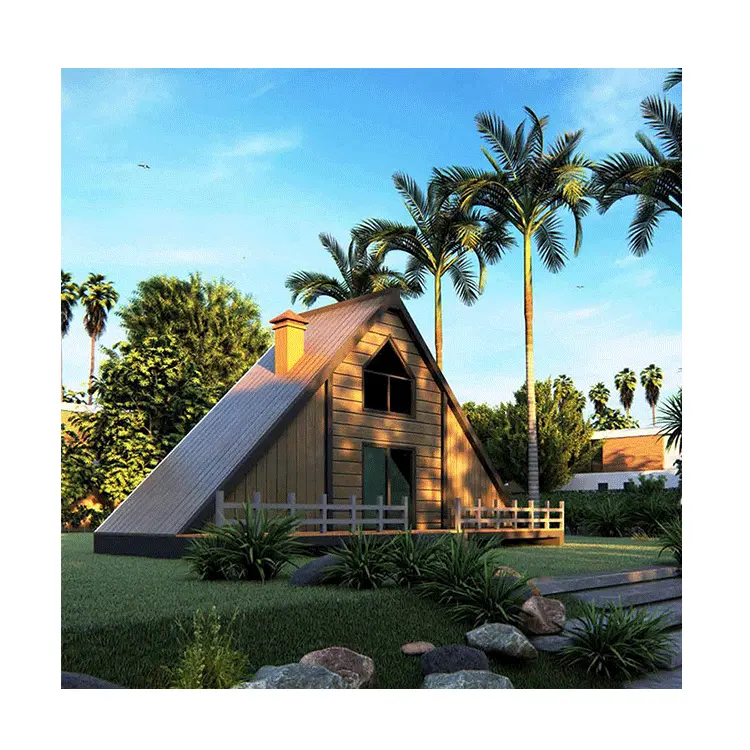 Vente chaude A-frame Triangle Maison Préfabriquée Resort Vacances Belle Maison En Bois