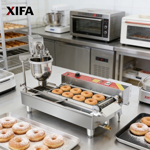 Machine à frire les beignets électriques 220V en acier inoxydable, machine à beignets automatique avec machine à glaçage pour restaurant et snack-<span class=keywords><strong>bar</strong></span> - Product Image 1