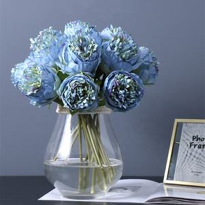 Centres de table de mariage pivoine blanche artificielle fleur de pivoine soie 5 têtes fleur de pivoine ivoire <span class=keywords><strong>buisson</strong></span> A-905 - Product Image 4