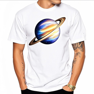 Camiseta blanca de algodón 100% perfecta para camisetas de hombre de alta calidad con estampado DTG y DTF - Product Image 1