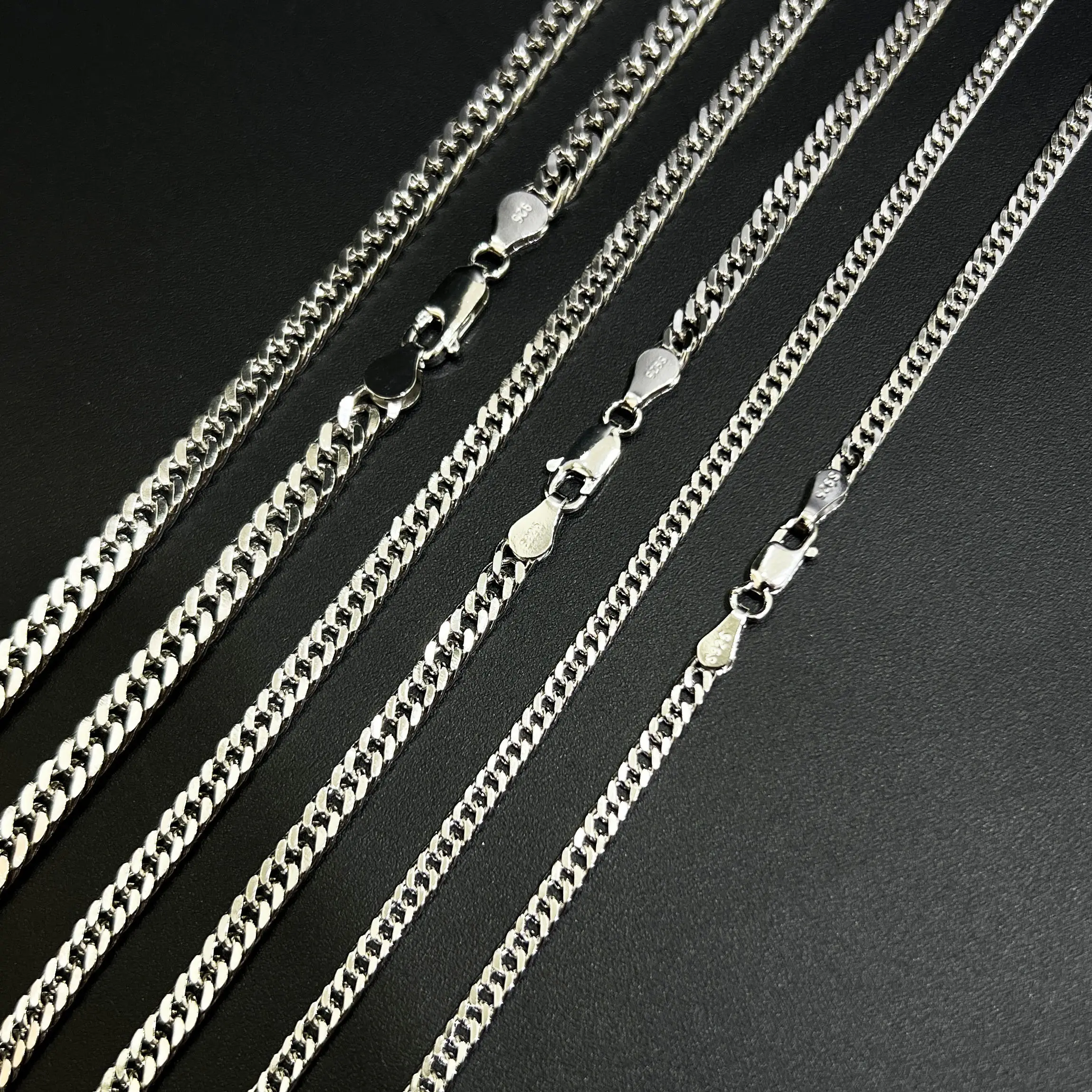 925 Sterling Silver Cuban Link Chain 925 Sterling Silver Italy Jewelry Necklace Rope Chain Fine Jewelry For Man Woman