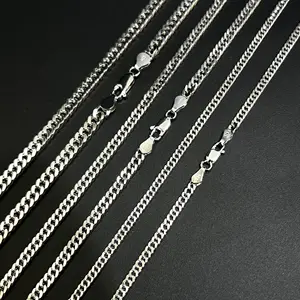 925 Sterling-Silber kubanische Gliederkette 925 Sterling-Silber Italien Schmuck Halskette Seilkette feiner Schmuck für Mann Frau