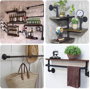 3/4 pouces rétro Antique Vintage vieux noir malléable bride de sol en fonte malléable raccord de tuyau de plomberie industrielle <span class=keywords><strong>pour</strong></span> <span class=keywords><strong>meubles</strong></span> de maison - Product Image 6