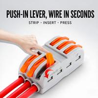 Connecteur de câblage rapide UL à enfichement, mini-borne de raccordement rapide pour boîte de jonction, circuit d'éclairage et projets de câblage électrique