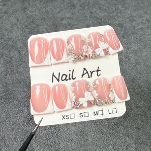Diseño exclusivo <span class=keywords><strong>de</strong></span> lujo 10PCS Prensa acrílica <span class=keywords><strong>Uñas</strong></span> artificiales hechas a mano Mariposa - Product Image 1