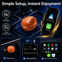 Adaptateur sans fil 2-en-1 CarPlay Android Auto 2026 pour voitures équipées d'un système filaire d'origine, USB-A/Type-C, Reconnexion automatique stable, Mise à jour OTA
