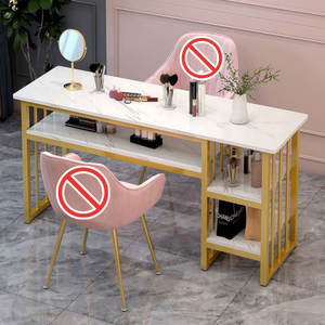 Table de Manucure Moderne de Luxe avec Panneau en Bois Clair, Métal et Double Densité – Table à Ongles pour Salon, <span class=keywords><strong>Chambre</strong></span>, Centre Commercial – <span class=keywords><strong>Prix</strong></span> Spécial - Product Image 1