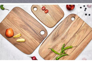 Idealkitchen Plateaux à tiroirs de cuisine écologiques Planches à découper de cuisine Grand bloc à découper rectangulaire en bois d'acacia pour charcuterie - Product Image 4