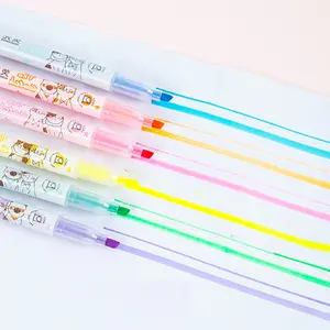 6 Stück Dual Tip Fluor scent Pen Duft Double-Ended Highlighter Pastell marker