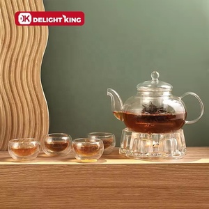 Teiera in Vetro Borosilicato Ecologica Moderna Delight King, Resistente al Calore 400°C, Set da Tè con Logo/Confezione Personalizzati - Product Image 3