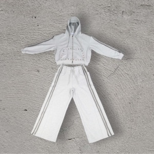 Ensemble de survêtement deux pièces pour homme, sweat à capuche et pantalon de survêtement à poches personnalisées, automne-hiver, surdimensionné, côtés rayés, en coton - Product Image 4