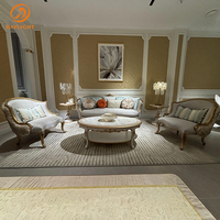 Haut de gamme appartement bois canapé européen Antique européen personnalisable velours salon hôtel rétro luxe Vintage loisirs chaise