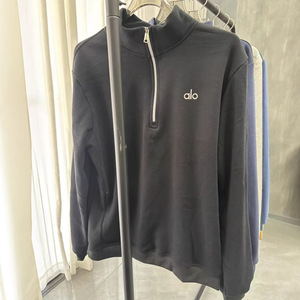 Sudadera con capucha de algodón informal con media cremallera y letras, cuello alto, manga larga, efecto adelgazante, para hombre y mujer, ideal para fitness y deportes, para otoño/invierno. - Product Image 2
