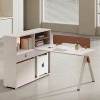 Bureau de travail en bois blanc, combinaison de sièges pour 2/4/6 personnes, design moderne et simple avec bibliothèque et chaise