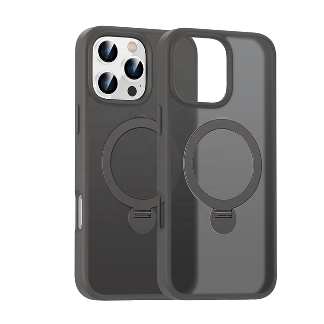 Magnetic Matte TPU+PC MIL-Grade Anti-Yellowing Case for 11 12 13 17 Series Ultra-Slim Shockproof Mobile Phone with Bracket