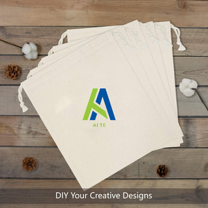 Custom Printed Logo Organic Muslin Cotton Pouch Eco-Friendly <strong>Small</strong> <strong>White</strong> Calico Cloth Canvas Drawstring <strong>Bag</strong> Shopping <strong>Bags</strong> - Product Image 5