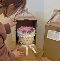 Boîte d'emballage personnalisée de transport de fleurs fraîches en papier ondulé Boîte de transport de plantes pour bouquet de roses pour fleur