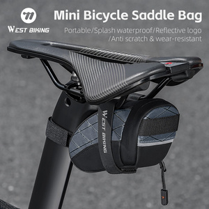 WEST BIKING Saco de selim para bicicleta, <span class=keywords><strong>mini</strong></span> saco portátil durável para mountain <span class=keywords><strong>bike</strong></span>, equipamento de ciclismo, ferramenta de estrada e almofada - Product Image 6